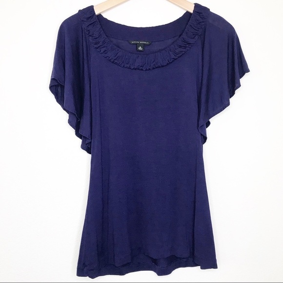 Banana Republic Tops - Banana Republic blue ruffle sleeves sz Medium